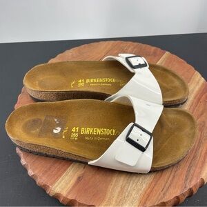 Birkenstock Madrid White Patent leather slide Sandals - 41 US 10